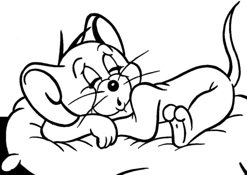 Jerry Sleeping Coloring Page