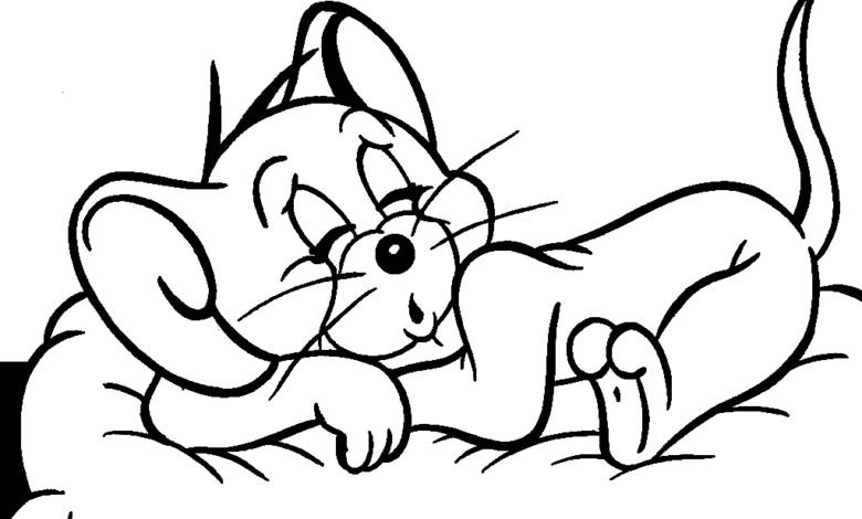Jerry Sleeping Coloring Page