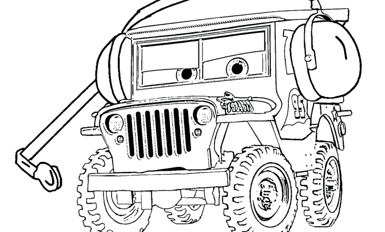 Lightning Mcqueen Sarge Coloring Page