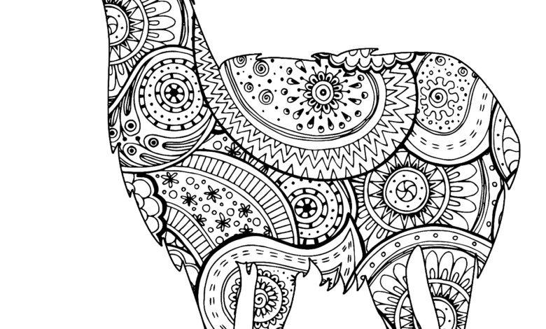 Llama Mandala Coloring Page