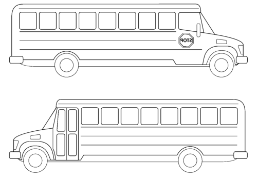 Long School Bus Coloring Page