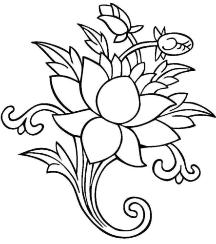 Lotus Flower Coloring Page