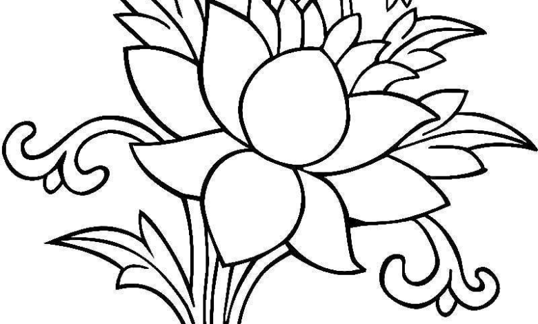 Lotus Flower Coloring Page