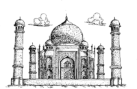 Majestic Taj Mahal Coloring Page