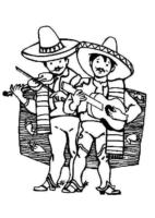 Mexican Musicians Coloring Page