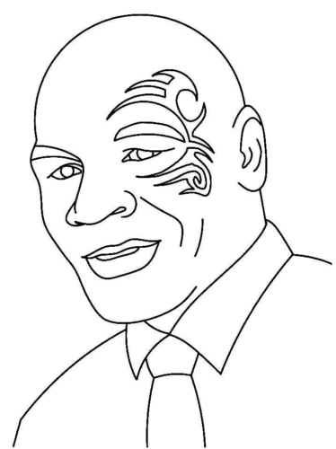 Mike Tyson Face Coloring Page