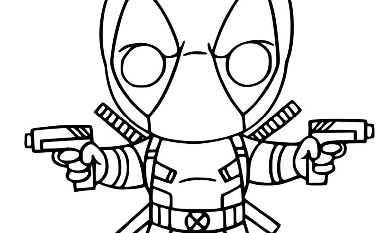 Mini Deadpool Coloring Page
