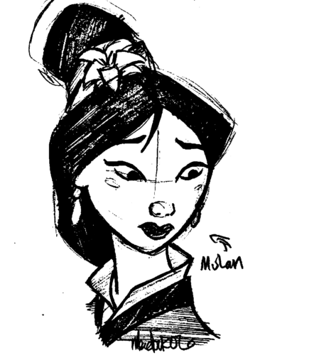 Mulan Astonished Coloring Page
