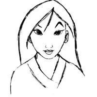 Mulan Face Coloring Page Mulan Face Coloring Page
