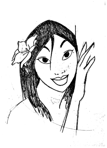 Mulan Flower Coloring Page