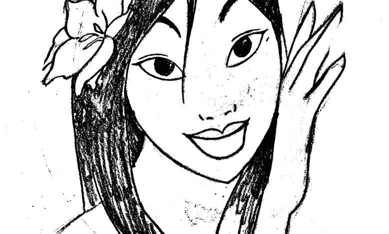 Mulan Flower Coloring Page