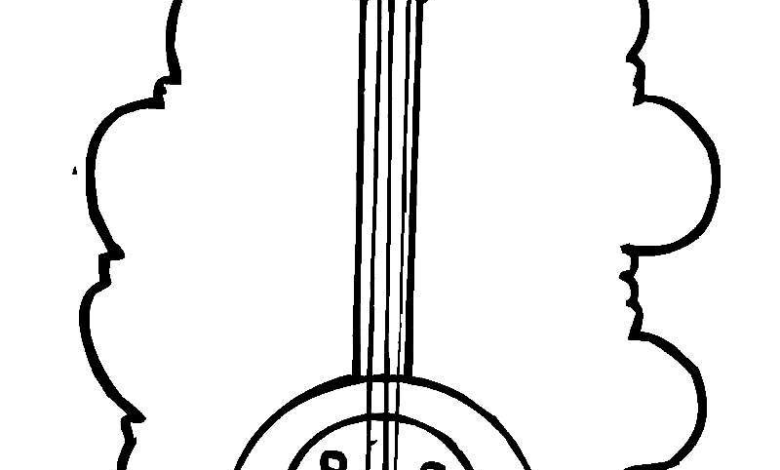 Music Banjo Coloring Page