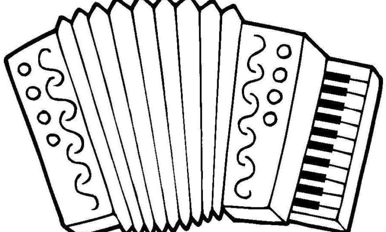 Music Beautiful Accordion Coloring Page