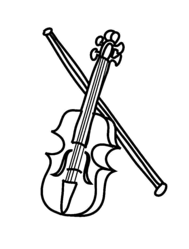 Music Cool Violin Coloring Page