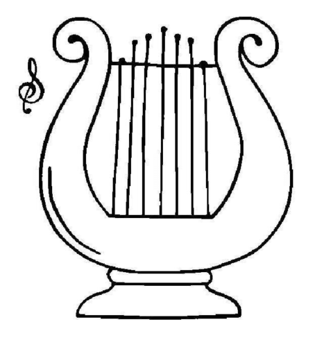 Music Harp Coloring Page
