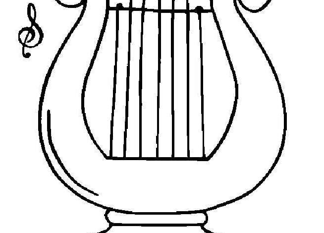 Music Harp Coloring Page