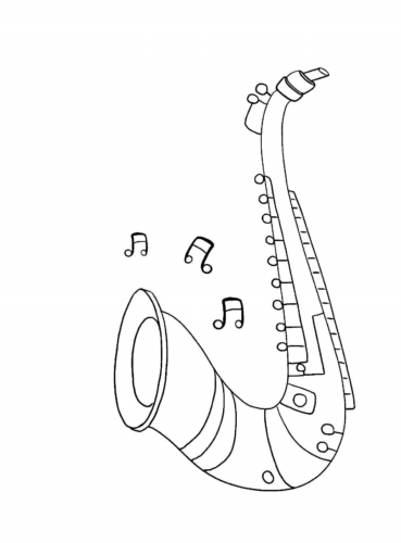 Music Saxophone Coloring Page
