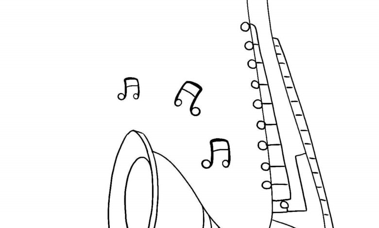 Music Saxophone Coloring Page