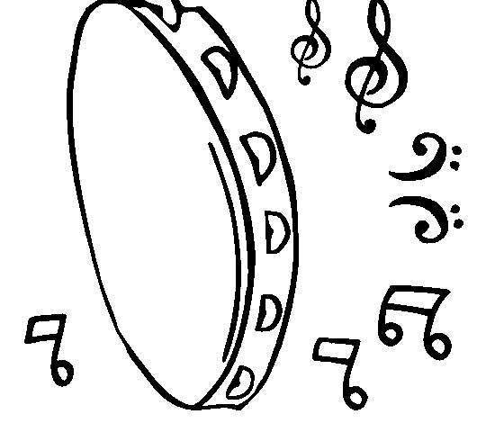 Music Tambourine Coloring Page