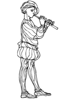 Musician Flute Coloring Page