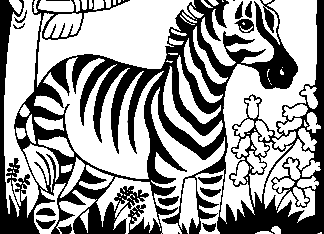 Parrot Zebra Coloring Page