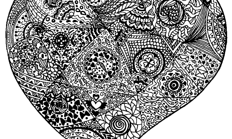 Perfect Heart Mandala Coloring Page