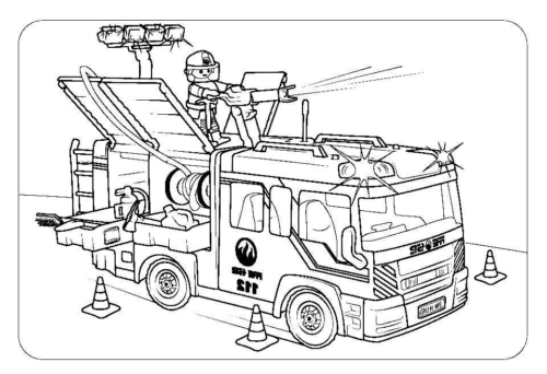 Playmobil Fire Truck Coloring Page