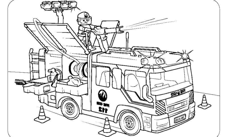 Playmobil Fire Truck Coloring Page