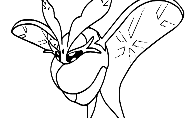 Pokemon Frosmoth Easy Coloring Page