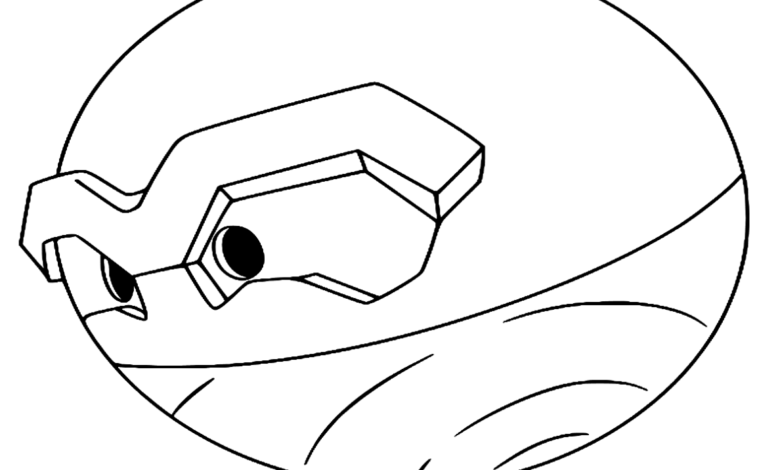 Pokemon Hisuian Voltorb Easy Coloring Page