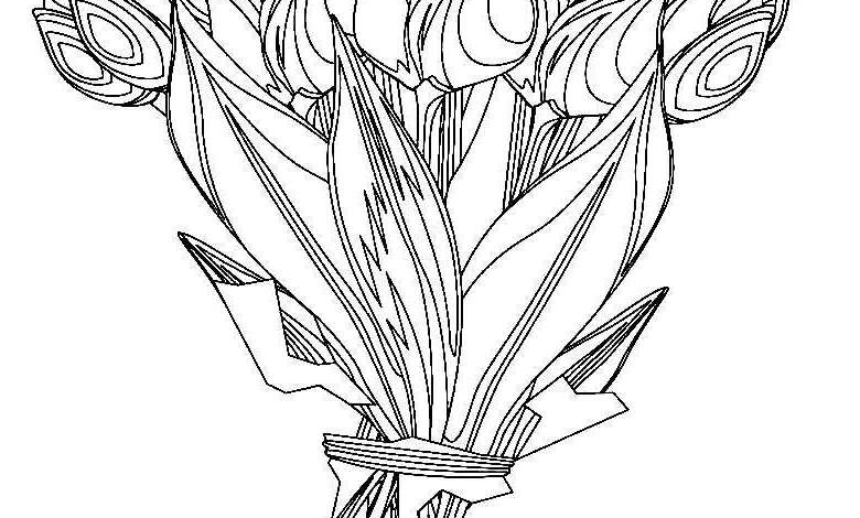 Pretty Bouquet Flowers Coloring Page