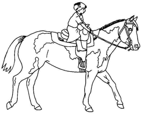 Pretty Horse Riding Girl Coloring Page