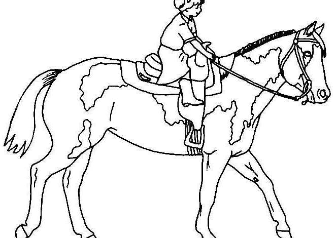 Pretty Horse Riding Girl Coloring Page