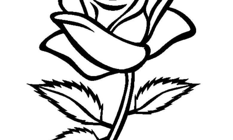 Pretty Rose Coloring Page