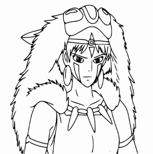 Princess Mononoke San Anime Coloring Page