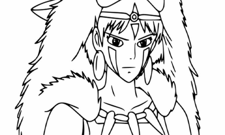 Princess Mononoke San Anime Coloring Page
