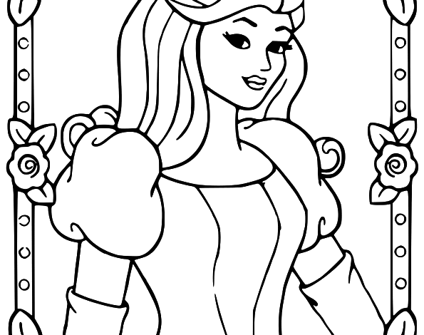 Princess Portrait Flowers Coloring Page