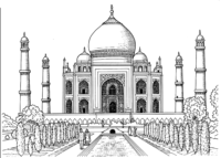 Realistic Taj Mahal Coloring Page