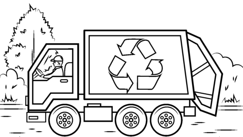 Recycling Truck Coloring Page