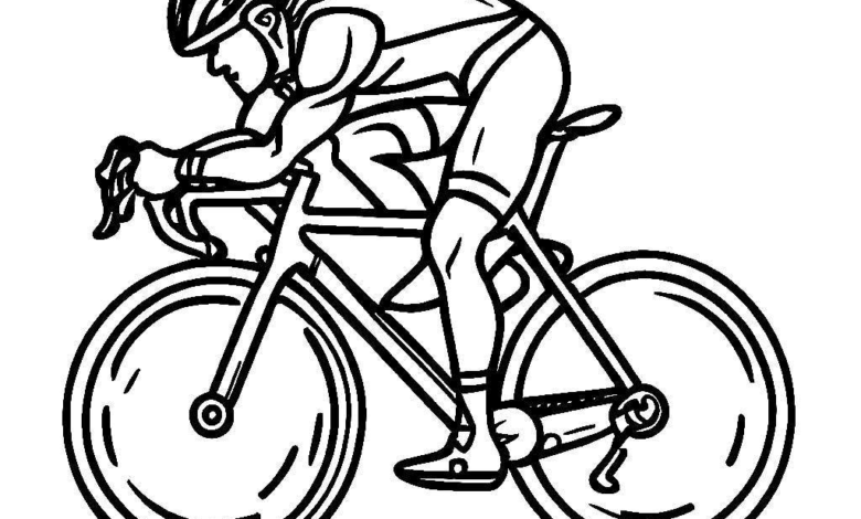 Road Cyclist Coloring Page