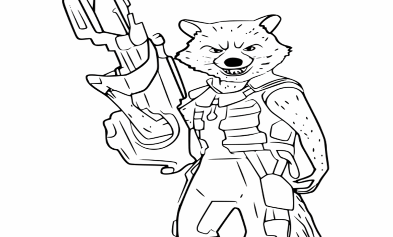 Rocket Raccoon Coloring Page