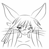 Shrine Priestess Anime Coloring Page