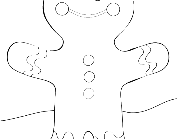 Smile Gingerbread Man Coloring Page