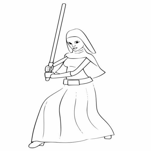 Star Wars Barriss Offee Coloring Page