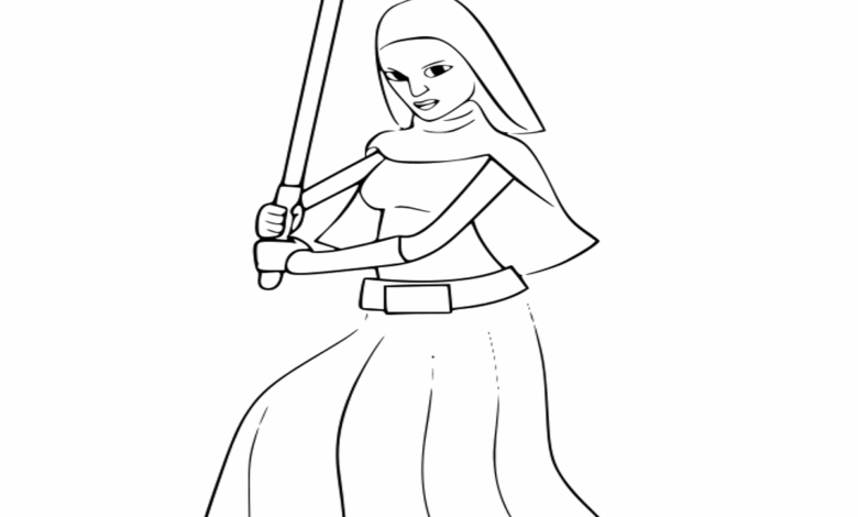 Star Wars Barriss Offee Coloring Page