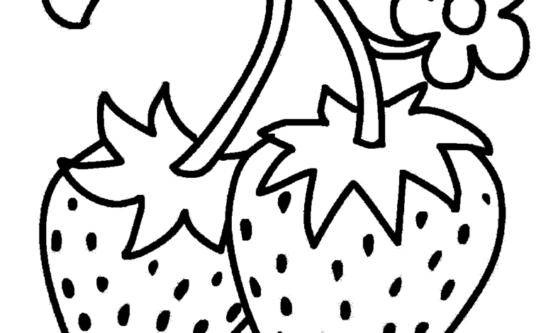 Strawberries Flower Coloring Page