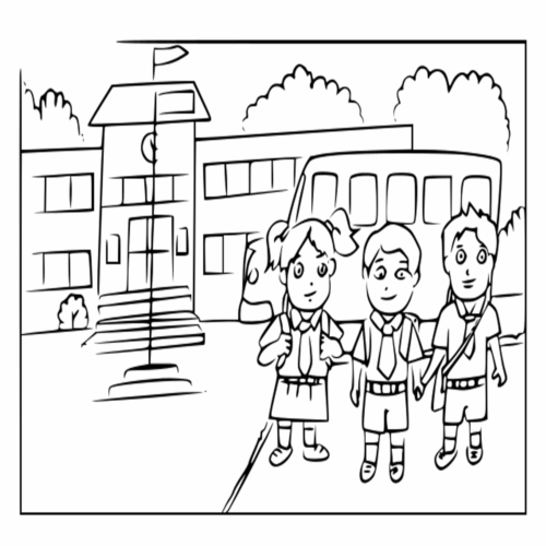 Students School Coloring Page