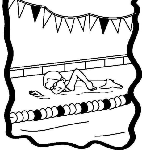 Swimming Child Coloring Page 1 Swimming Child Coloring Page