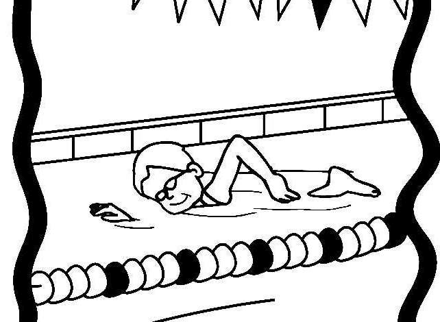 Swimming Child Coloring Page