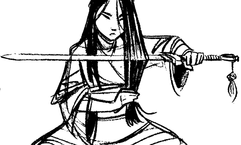 Sword Angry Mulan Coloring Page